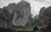 John William Edy Romantic scene in Heliesund oil painting